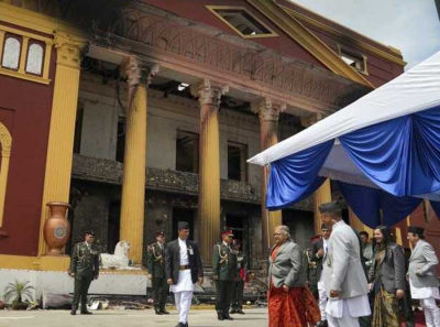 Large-scale demonstrations in Nepal lead to the burning of the presidential palace, parliamentary premises, and government offices