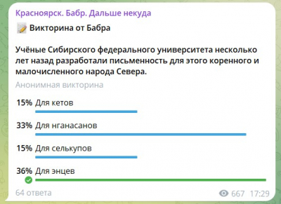 Букварь для энцев. Итоги викторины Бабра